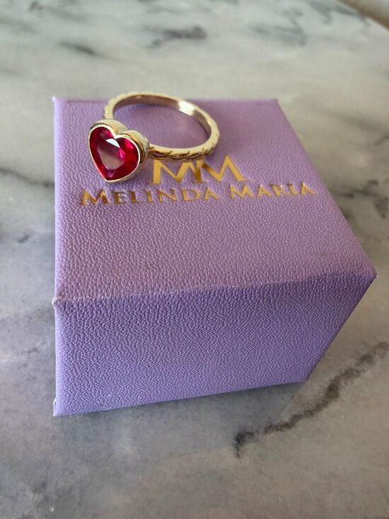 Melinda Maria Jewelry - Hard to Find Melinda Maria Red Amelie Heart Ring - 5
